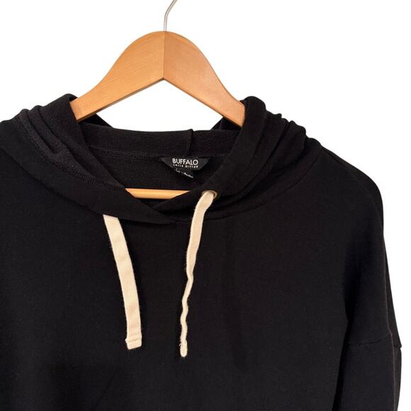 Buffalo Black Pullover Hoodie S Soft Minimalist Loungewear Cozy Athleisure Basic - Picture 3 of 5